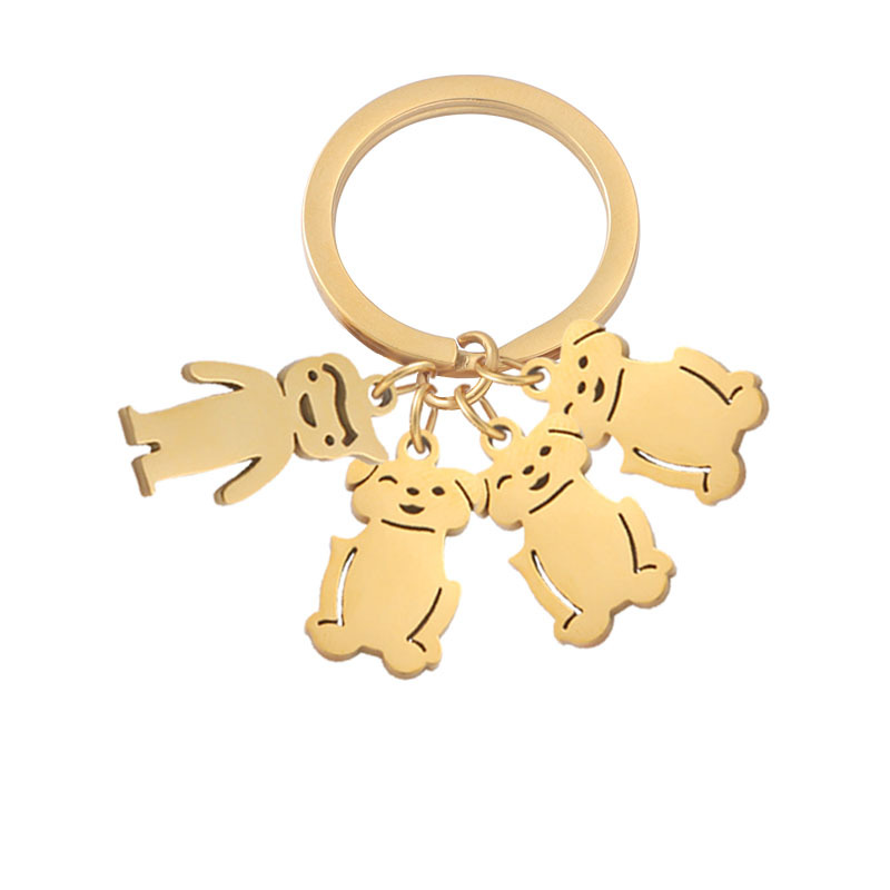 Cute Simple Style Animal Cartoon Character Titanium Steel Plating None 18K Gold Plated Keychain display picture 34