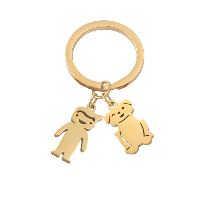 Cute Simple Style Animal Cartoon Character Titanium Steel Plating None 18K Gold Plated Keychain display picture 35