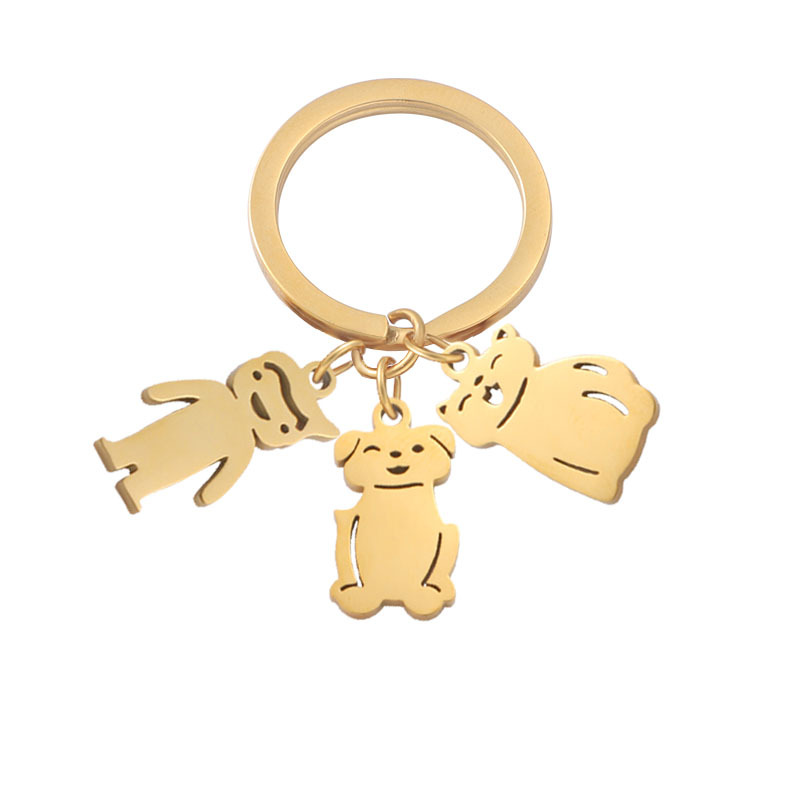 Cute Simple Style Animal Cartoon Character Titanium Steel Plating None 18K Gold Plated Keychain display picture 36