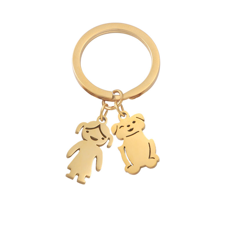 Cute Simple Style Animal Cartoon Character Titanium Steel Plating None 18K Gold Plated Keychain display picture 43