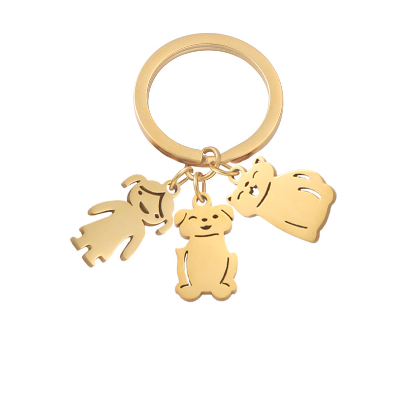 Cute Simple Style Animal Cartoon Character Titanium Steel Plating None 18K Gold Plated Keychain display picture 44