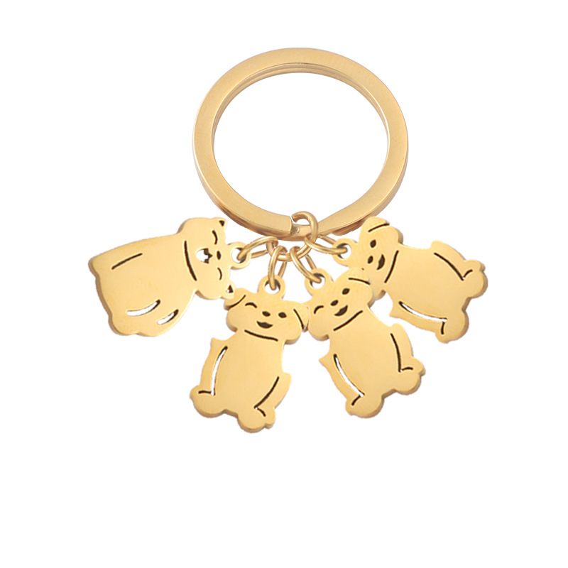 Cute Simple Style Animal Cartoon Character Titanium Steel Plating None 18K Gold Plated Keychain display picture 50