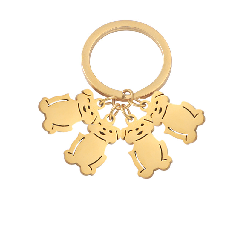 Cute Simple Style Animal Cartoon Character Titanium Steel Plating None 18K Gold Plated Keychain display picture 51