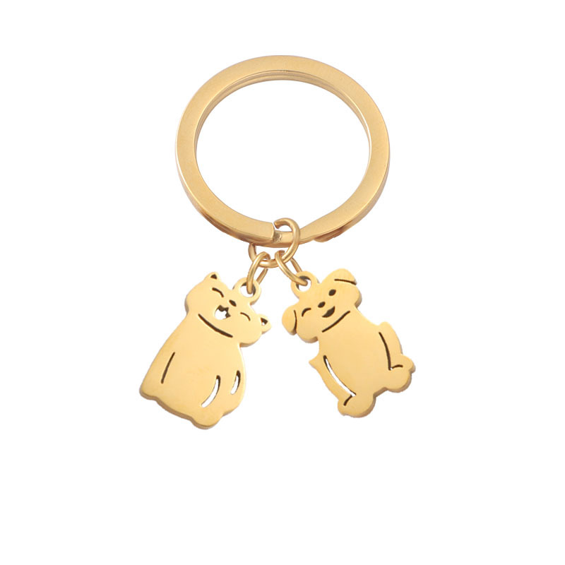Cute Simple Style Animal Cartoon Character Titanium Steel Plating None 18K Gold Plated Keychain display picture 53