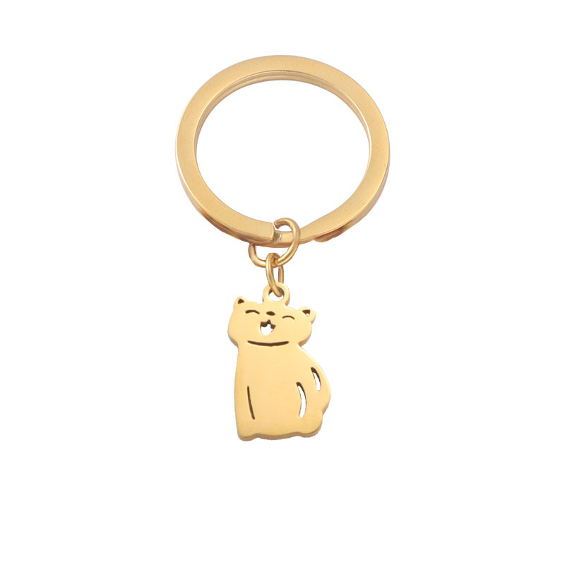 Cute Simple Style Animal Cartoon Character Titanium Steel Plating None 18K Gold Plated Keychain display picture 55