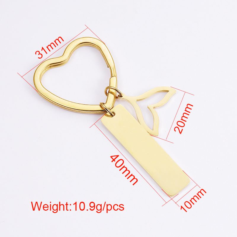 IG Style Simple Style Fish Tail Stainless Steel Polishing Plating None 18K Gold Plated Bag Pendant Keychain display picture 1