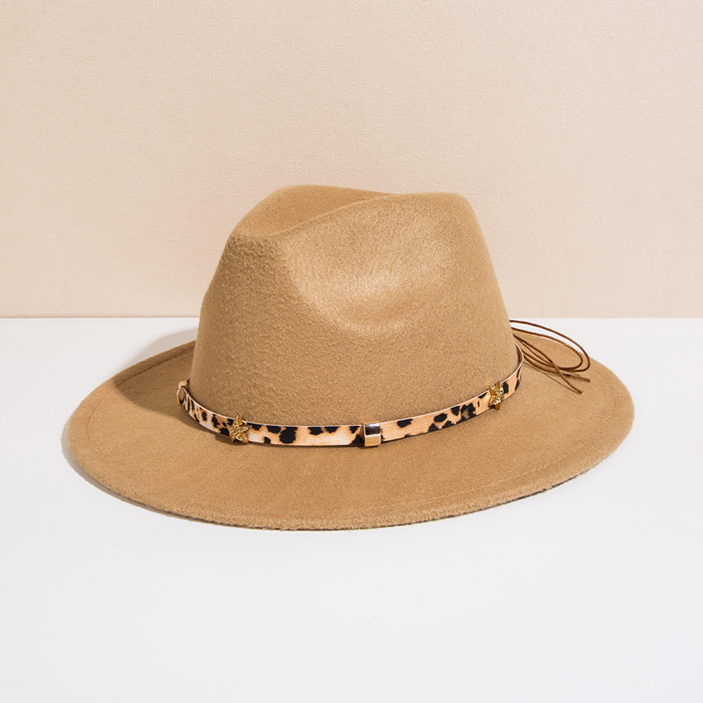 Unisexe De Base Style Cow-boy Couleur Unie Boucle De Ceinture Avant-toit Large Chapeau Fédora display picture 15