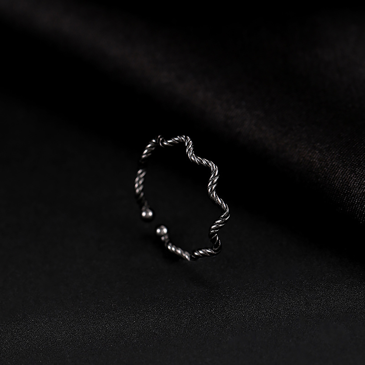 Elegant Einfacher Stil Einfarbig Sterling Silber Überzug Versilbert Offener Ring display picture 3