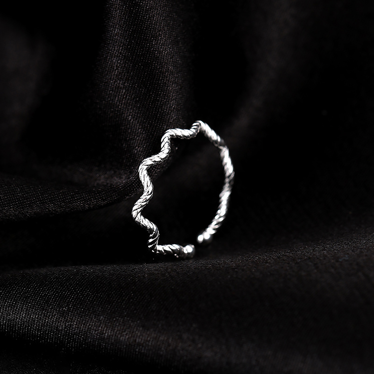 Elegant Einfacher Stil Einfarbig Sterling Silber Überzug Versilbert Offener Ring display picture 4
