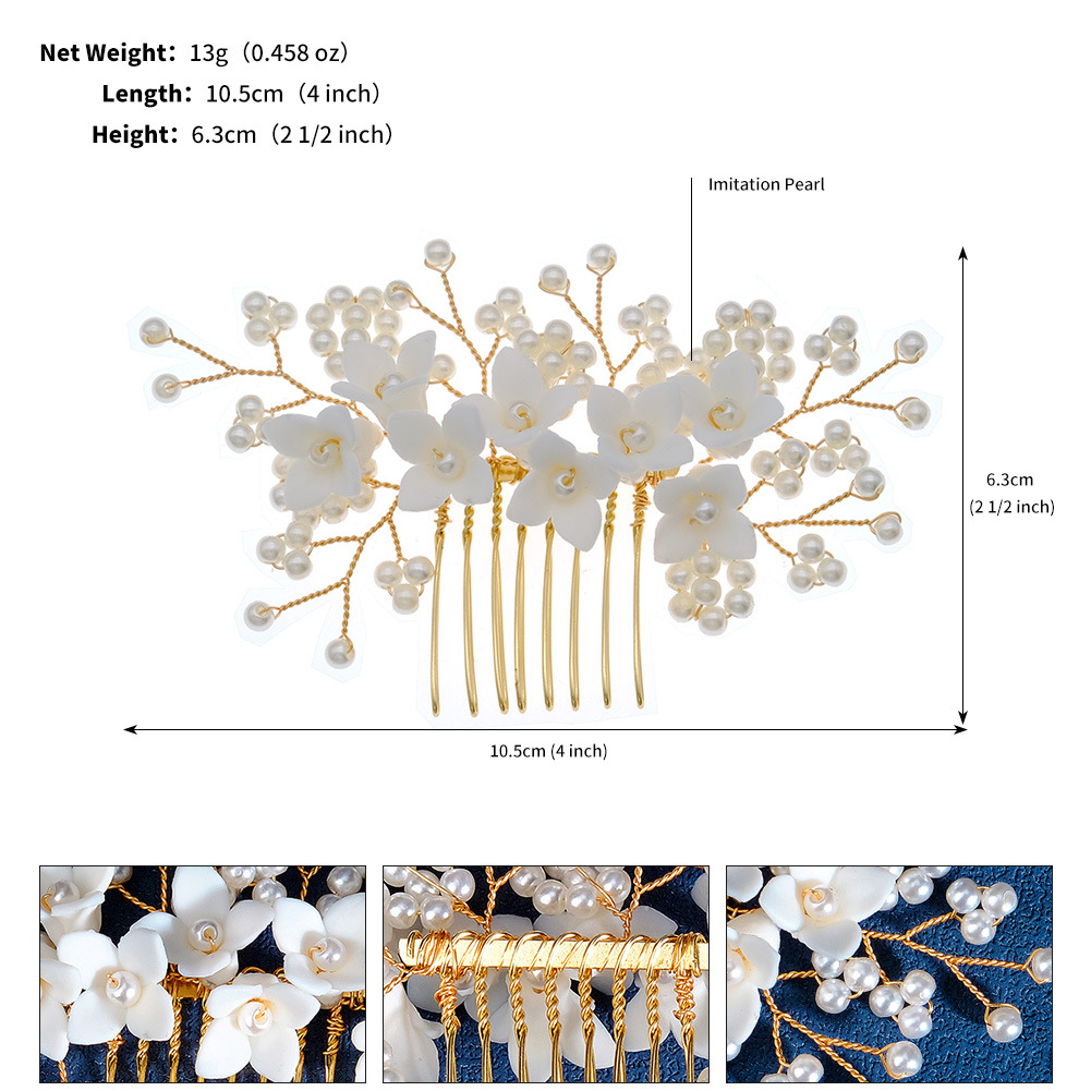 Retro Flower Imitation Pearl Pearl Insert Comb display picture 1