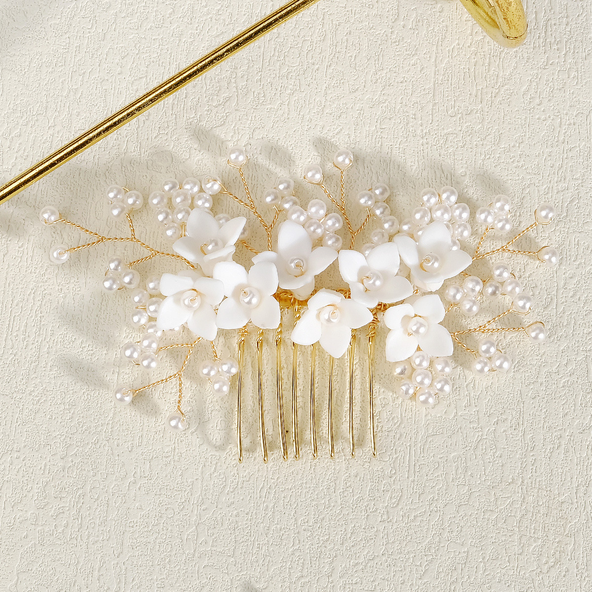 Retro Flower Imitation Pearl Pearl Insert Comb display picture 4