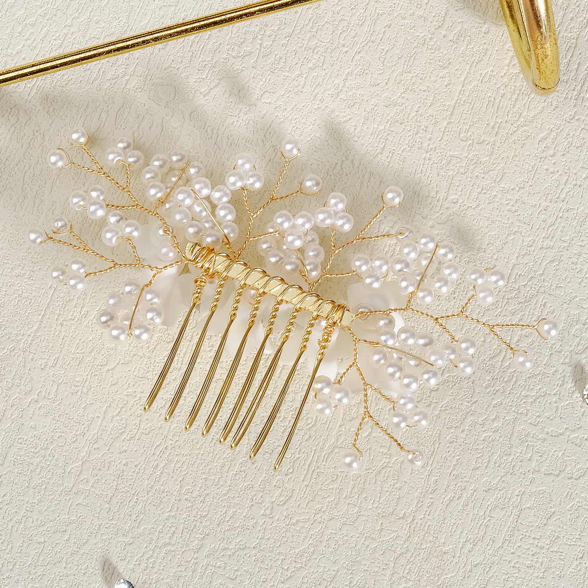 Retro Flower Imitation Pearl Pearl Insert Comb display picture 5