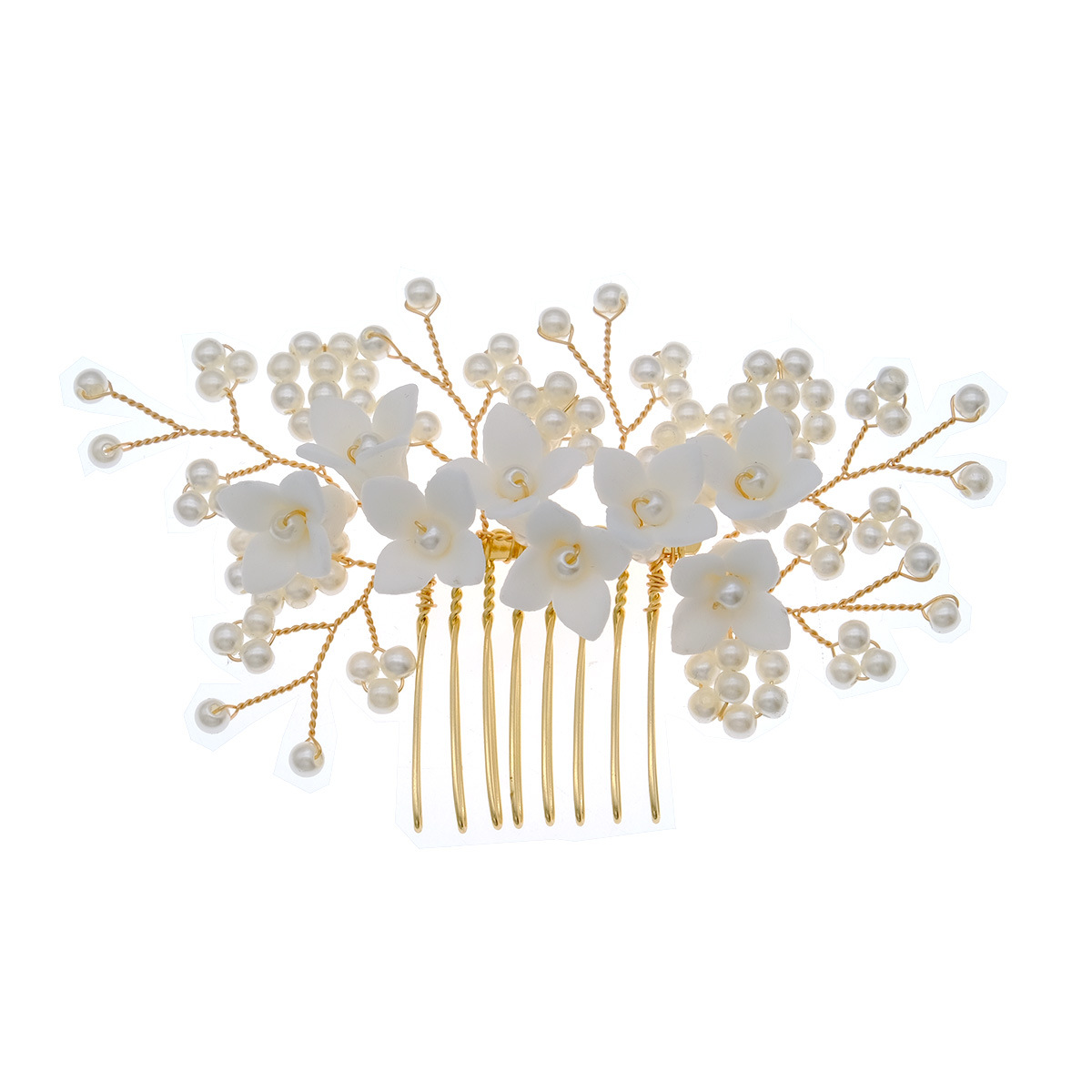 Retro Flower Imitation Pearl Pearl Insert Comb display picture 6