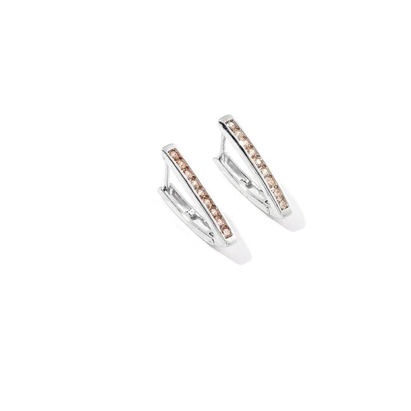 1 Pair Ig Style Simple Style V Shape Plating Inlay Copper Zircon White Gold Plated Earrings display picture 6