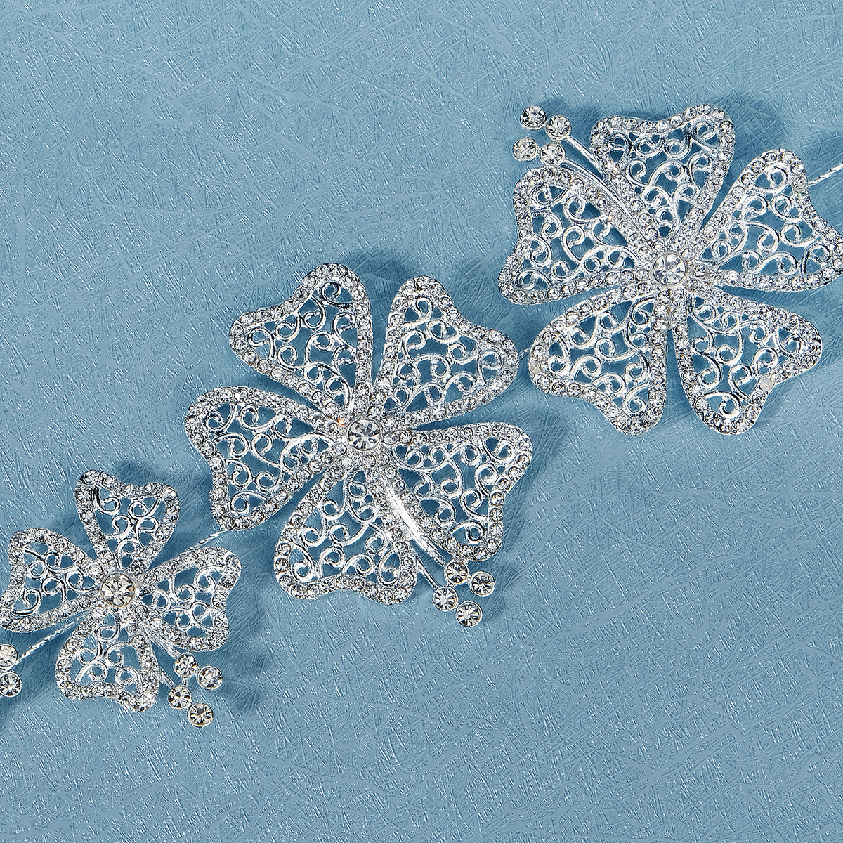Ig Style Shiny Flower Butterfly Alloy Hollow Out Inlay Rhinestones Hair Band display picture 6