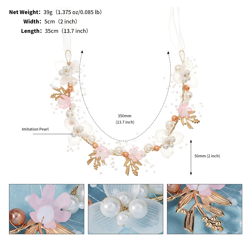 Retro Flower Crystal Pearl Hair Band display picture 1