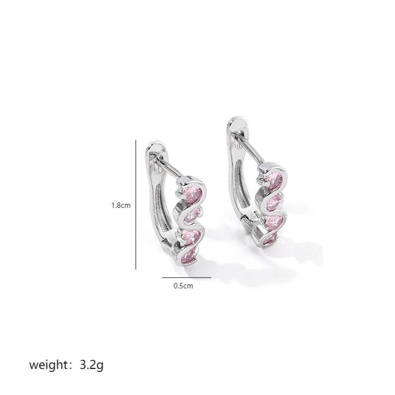 1 Pair Luxurious S Shape Plating Inlay Copper Zircon 18k Gold Plated White Gold Plated Earrings display picture 5
