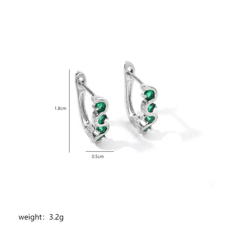 1 Pair Luxurious S Shape Plating Inlay Copper Zircon 18k Gold Plated White Gold Plated Earrings display picture 4