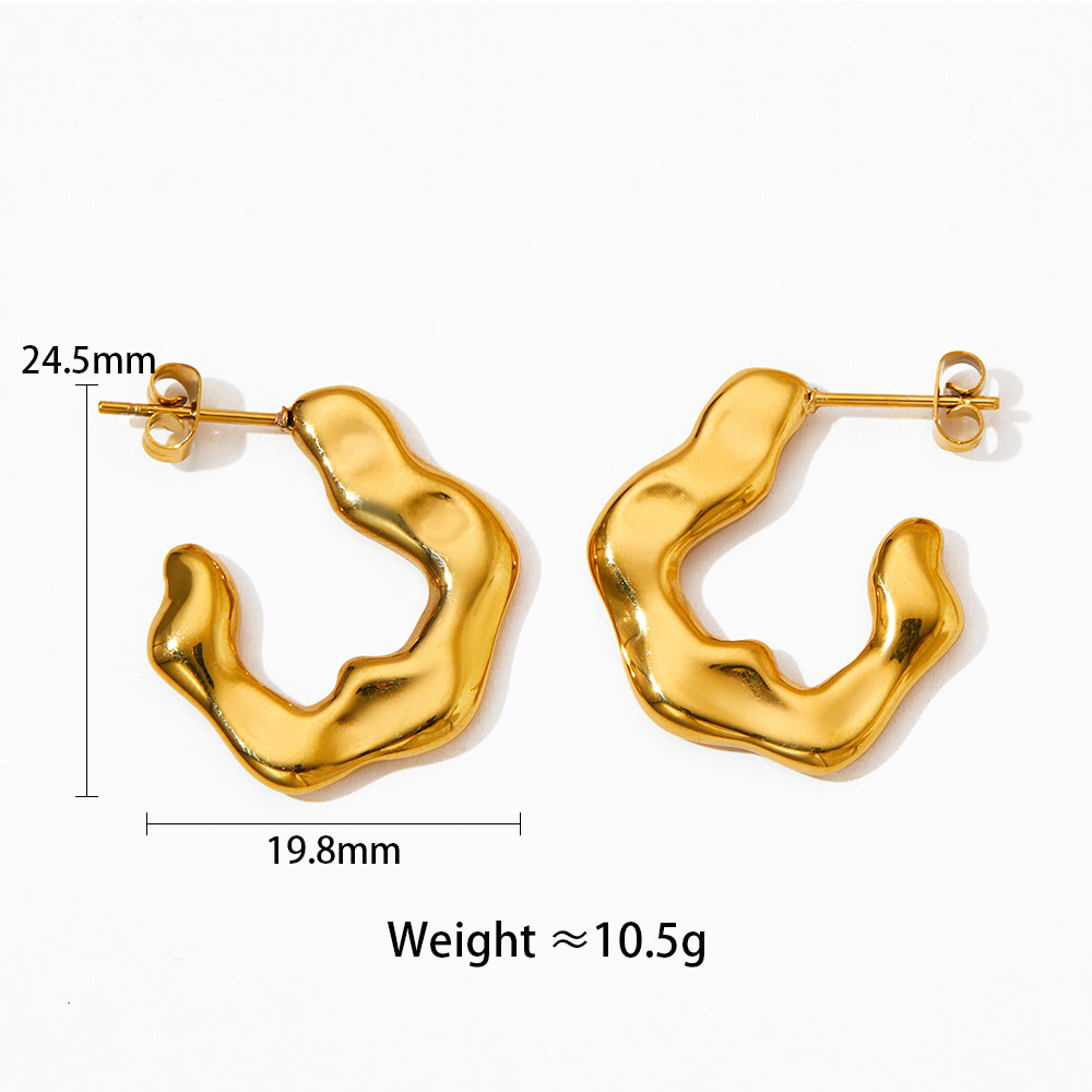 1 Pair Retro Lady Geometric Plating 304 Stainless Steel 16K Gold Plated White Gold Plated Gold Plated Earrings display picture 6