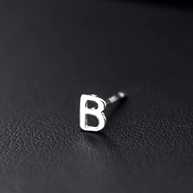 1 Piece Hip-hop Retro Letter Plating Sterling Silver Silver Plated Ear Studs display picture 6