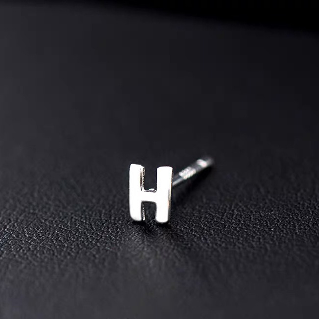 1 Piece Hip-hop Retro Letter Plating Sterling Silver Silver Plated Ear Studs display picture 12