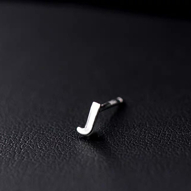 1 Piece Hip-hop Retro Letter Plating Sterling Silver Silver Plated Ear Studs display picture 14