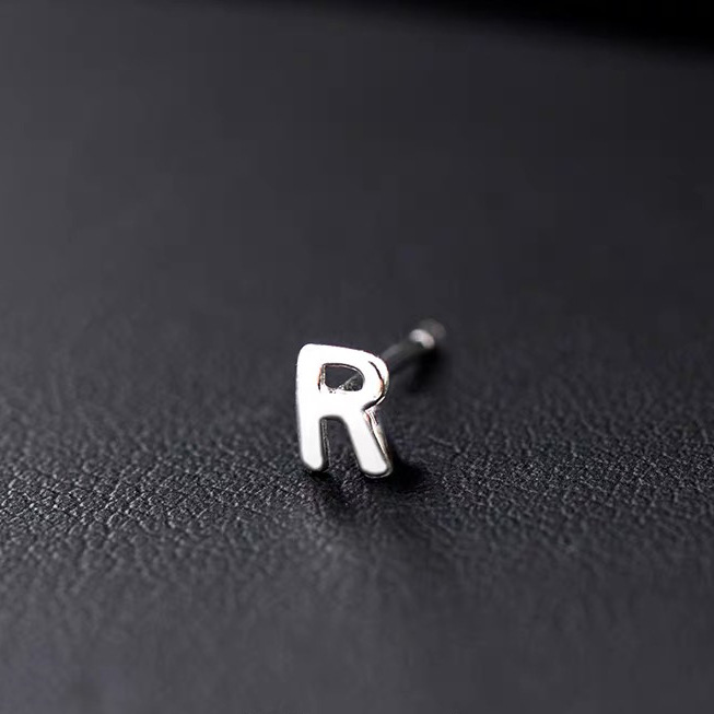 1 Piece Hip-hop Retro Letter Plating Sterling Silver Silver Plated Ear Studs display picture 22