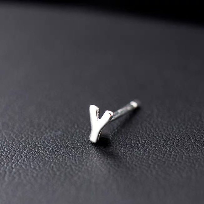 1 Piece Hip-hop Retro Letter Plating Sterling Silver Silver Plated Ear Studs display picture 29