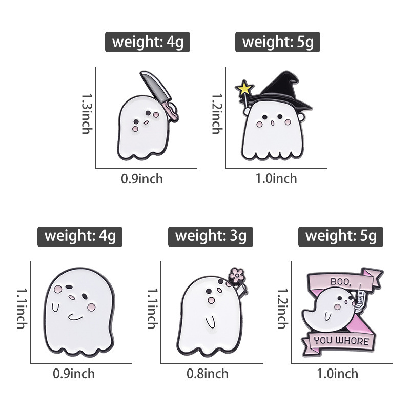 Cartoon Style Cute Ghost Alloy Stoving Varnish Women's Brooches display picture 1