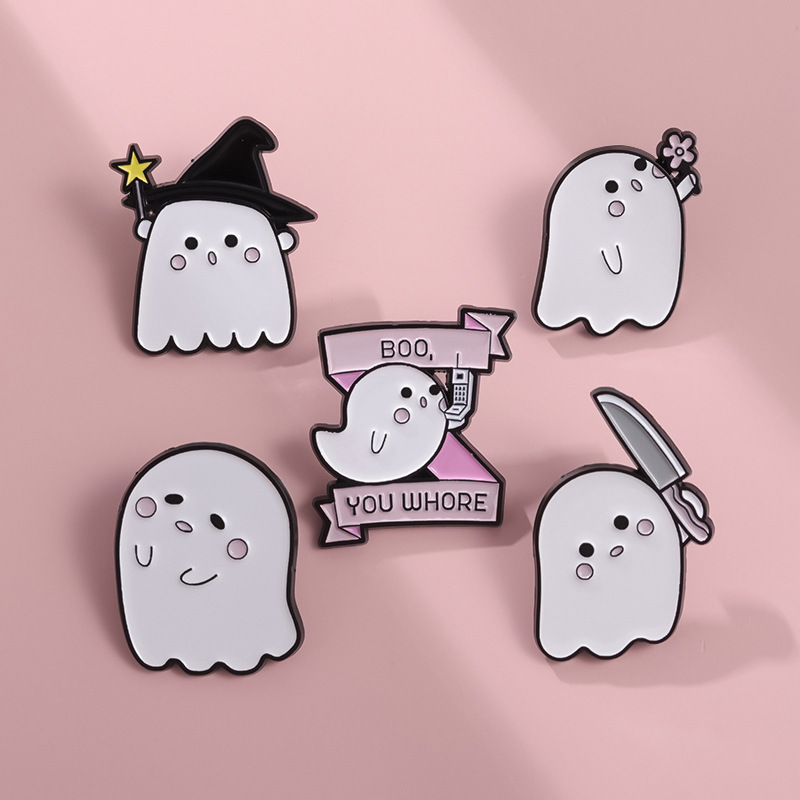 Cartoon Style Cute Ghost Alloy Stoving Varnish Women's Brooches display picture 5