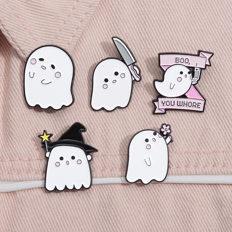 Cartoon Style Cute Ghost Alloy Stoving Varnish Women's Brooches display picture 8
