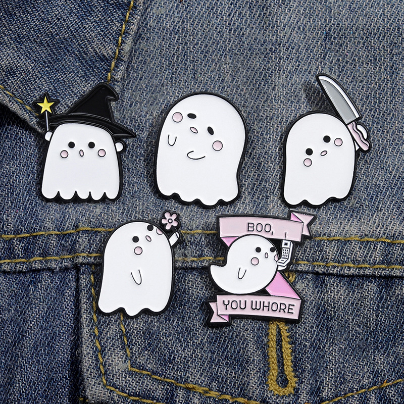 Cartoon Style Cute Ghost Alloy Stoving Varnish Women's Brooches display picture 11