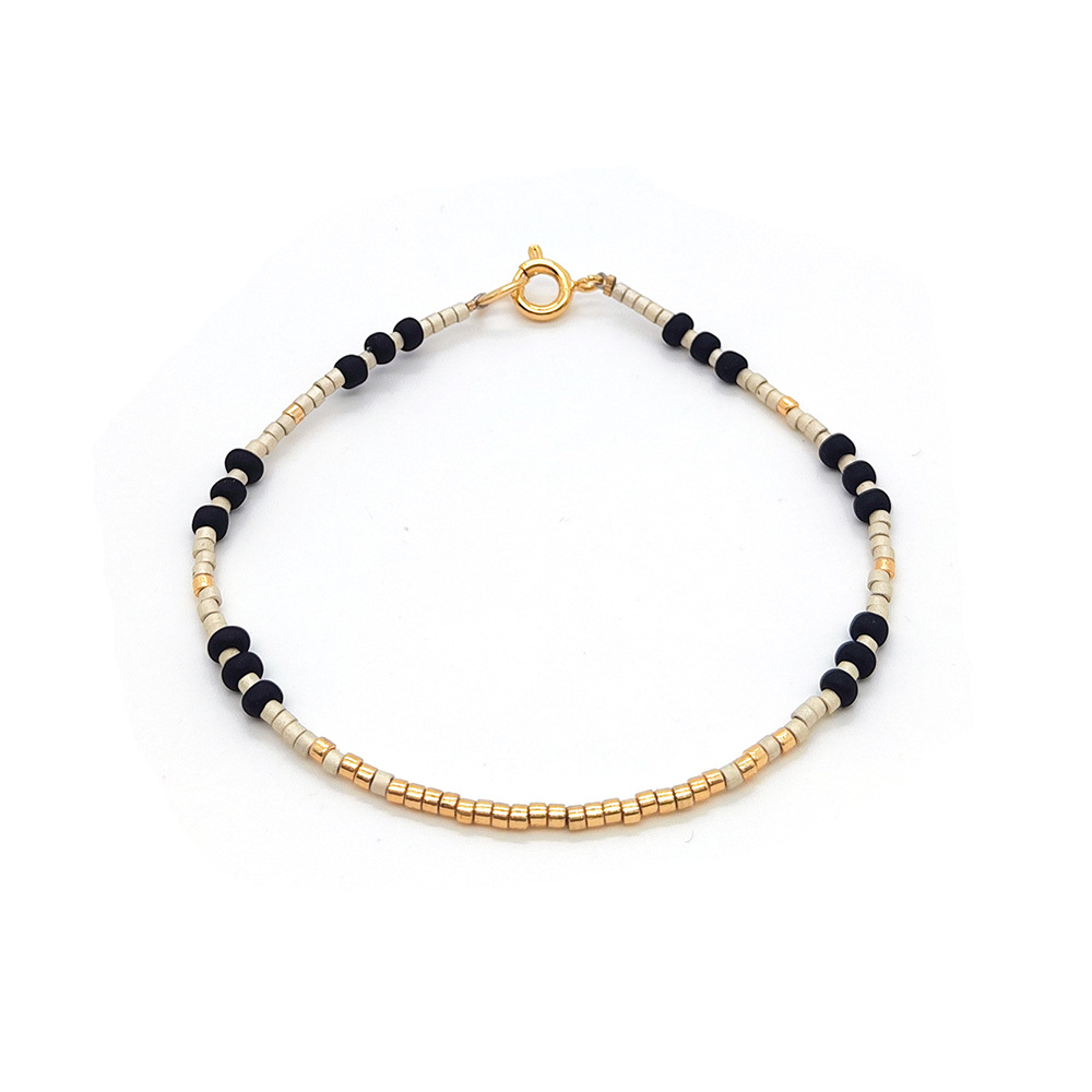 Ig Style Simple Style Round Seed Bead Copper Beaded Knitting Plating 18k Gold Plated Women's Bracelets display picture 7