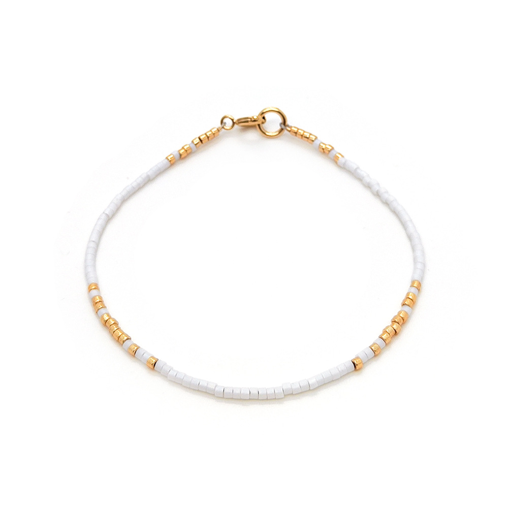 Style Ig Style Simple Rond Perle De Rocaille Le Cuivre Perlé Tricot Placage Plaqué Or 18k Femmes Bracelets display picture 12