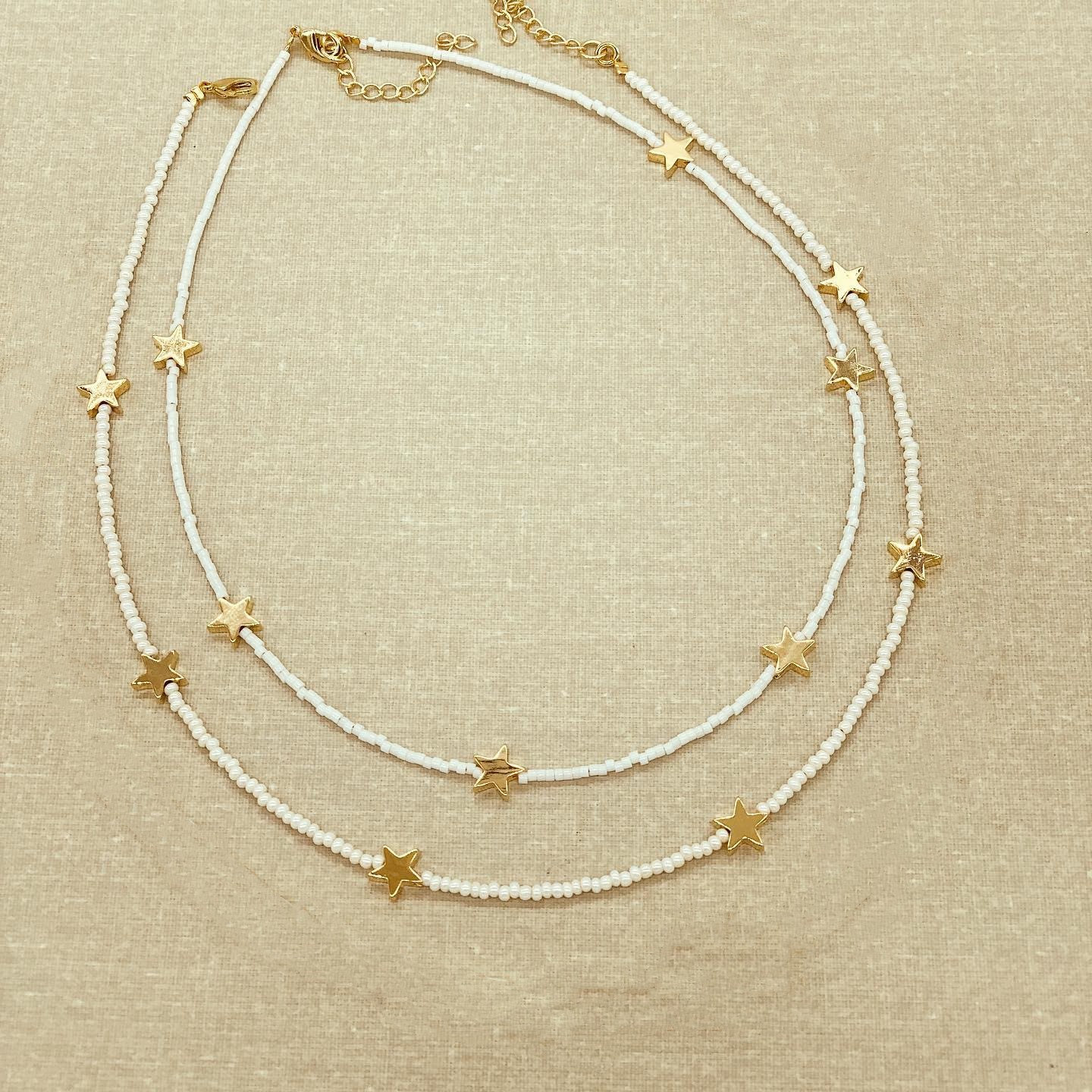 Ig-stil Stern Saatperle Kupfer Perlen Stricken Überzug 18 Karat Vergoldet Frau Armbänder display picture 1