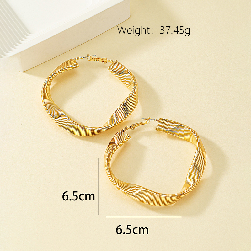 1 Paar Ig-stil Einfacher Stil Kreis Überzug Legierung Ferrolegierung 14 Karat Vergoldet Ohrringe display picture 4