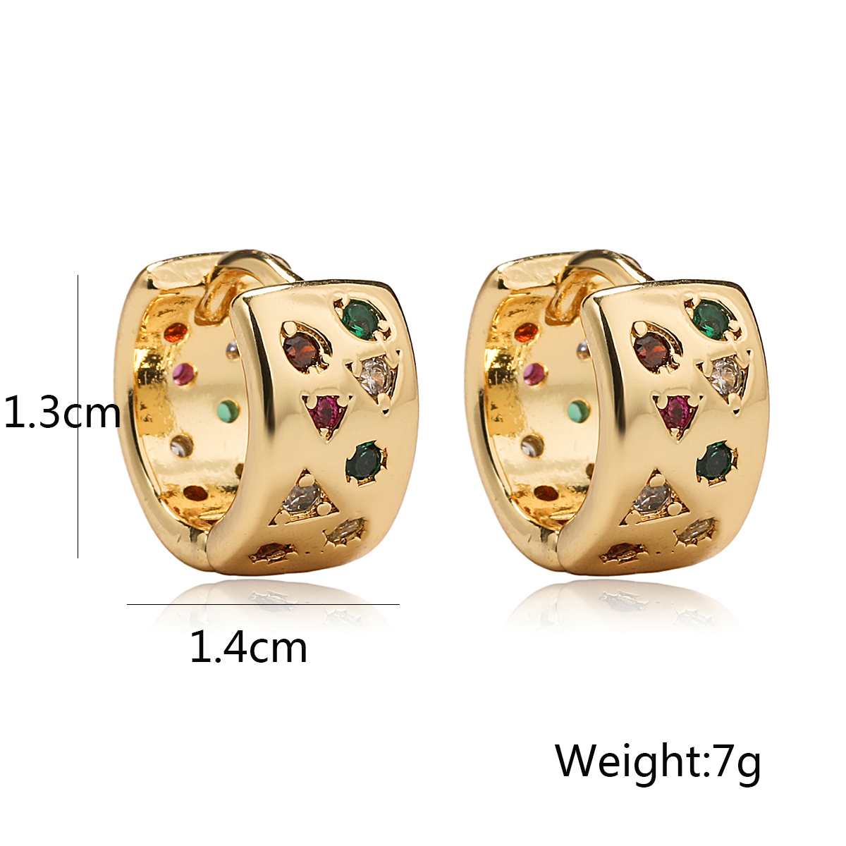 1 Pair Vintage Style Simple Style Geometric Plating Inlay Copper Zircon 18k Gold Plated Hoop Earrings display picture 1