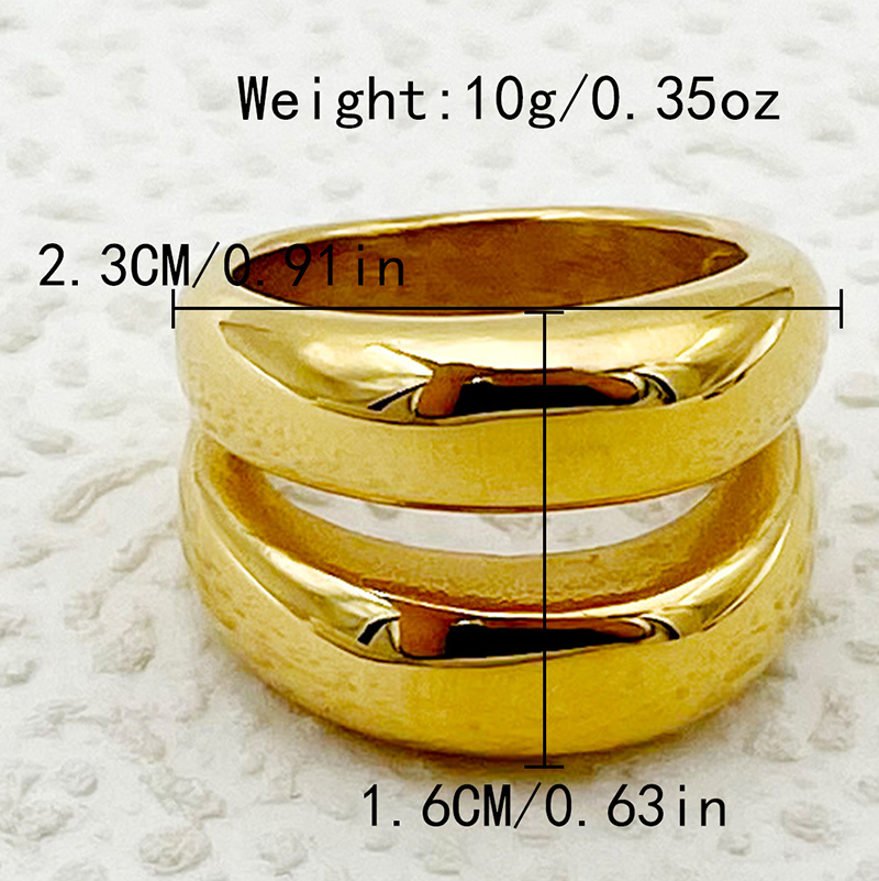304 Stainless Steel 14K Gold Plated Modern Style Simple Style Classic Style Plating Solid Color Rings display picture 8