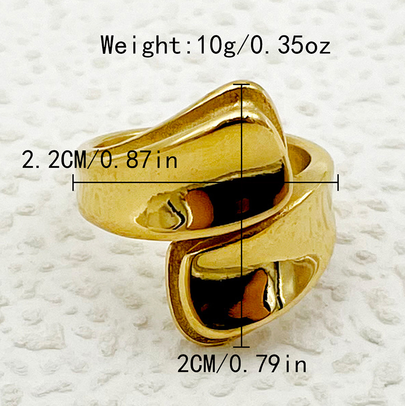 304 Stainless Steel 14K Gold Plated Modern Style Simple Style Classic Style Plating Solid Color Rings display picture 7