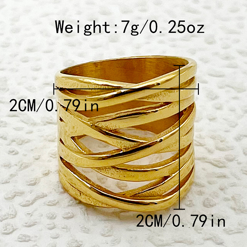 304 Stainless Steel 14K Gold Plated Modern Style Simple Style Classic Style Plating Solid Color Rings display picture 9