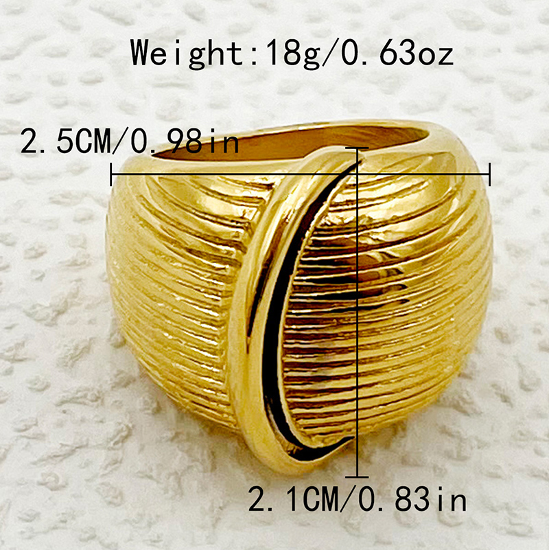 304 Stainless Steel 14K Gold Plated Modern Style Simple Style Classic Style Plating Solid Color Rings display picture 10