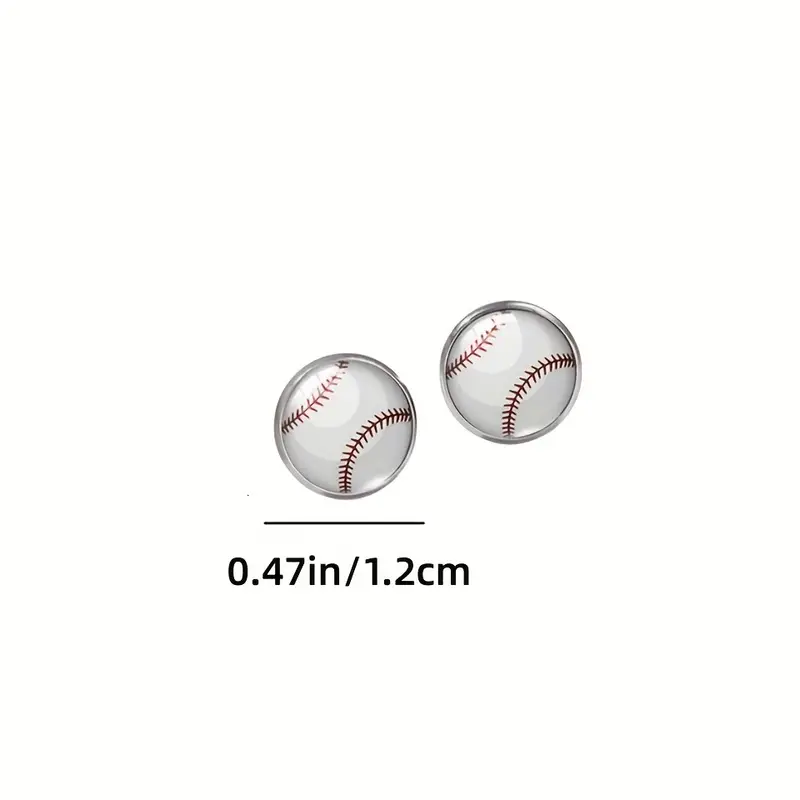 1 Pair Sports Korean Style Billiards Basketball Football Alloy Ear Studs display picture 3
