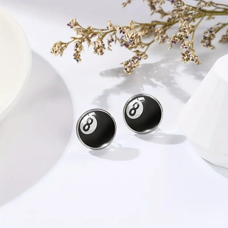 1 Pair Sports Korean Style Billiards Basketball Football Alloy Ear Studs display picture 9