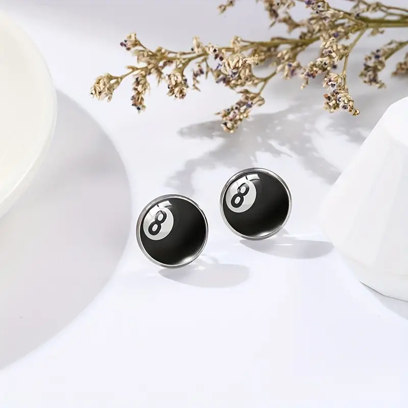 1 Paire Des Sports Style Coréen Billard Basket-Ball Football Alliage Boucles D'Oreilles display picture 9