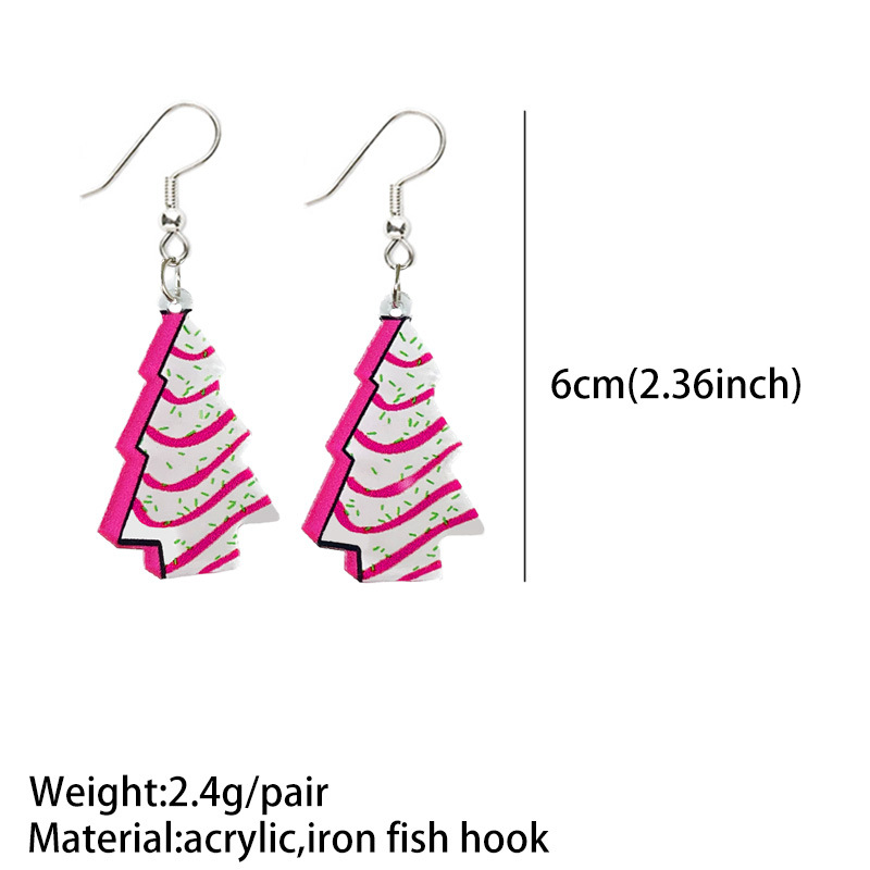 1 Pair Casual Christmas Tree Santa Claus Lightning Arylic Iron Drop Earrings display picture 1