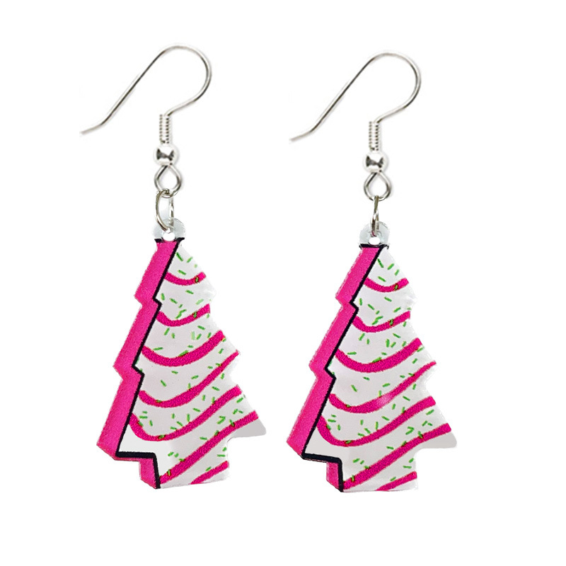 1 Pair Casual Christmas Tree Santa Claus Lightning Arylic Iron Drop Earrings display picture 3
