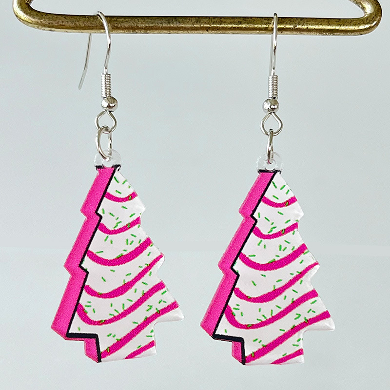 1 Pair Casual Christmas Tree Santa Claus Lightning Arylic Iron Drop Earrings display picture 4
