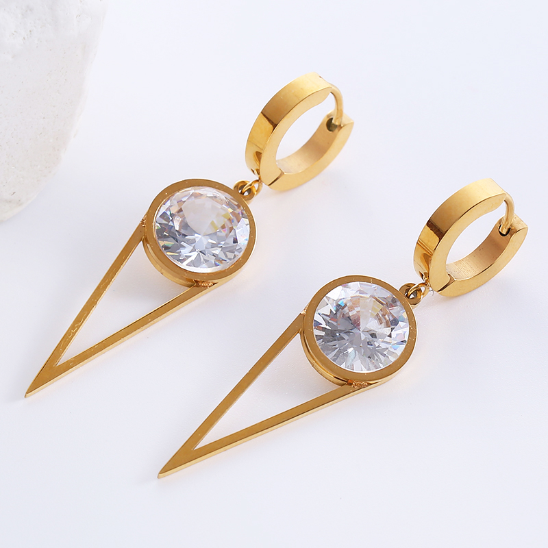 1 Pair Elegant Luxurious Classic Style Star Tassel Butterfly Inlay Stainless Steel Zircon 18k Gold Plated Rose Gold Plated Drop Earrings display picture 6