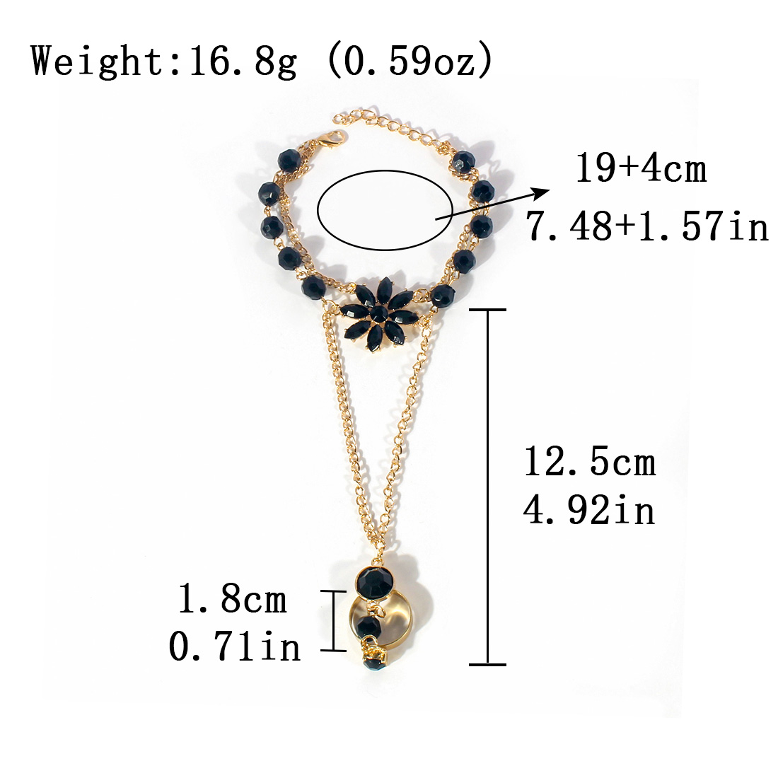 Ig Style Modern Style Round Flower Alloy Plating Inlay Artificial Gemstones Women's Bracelets display picture 1