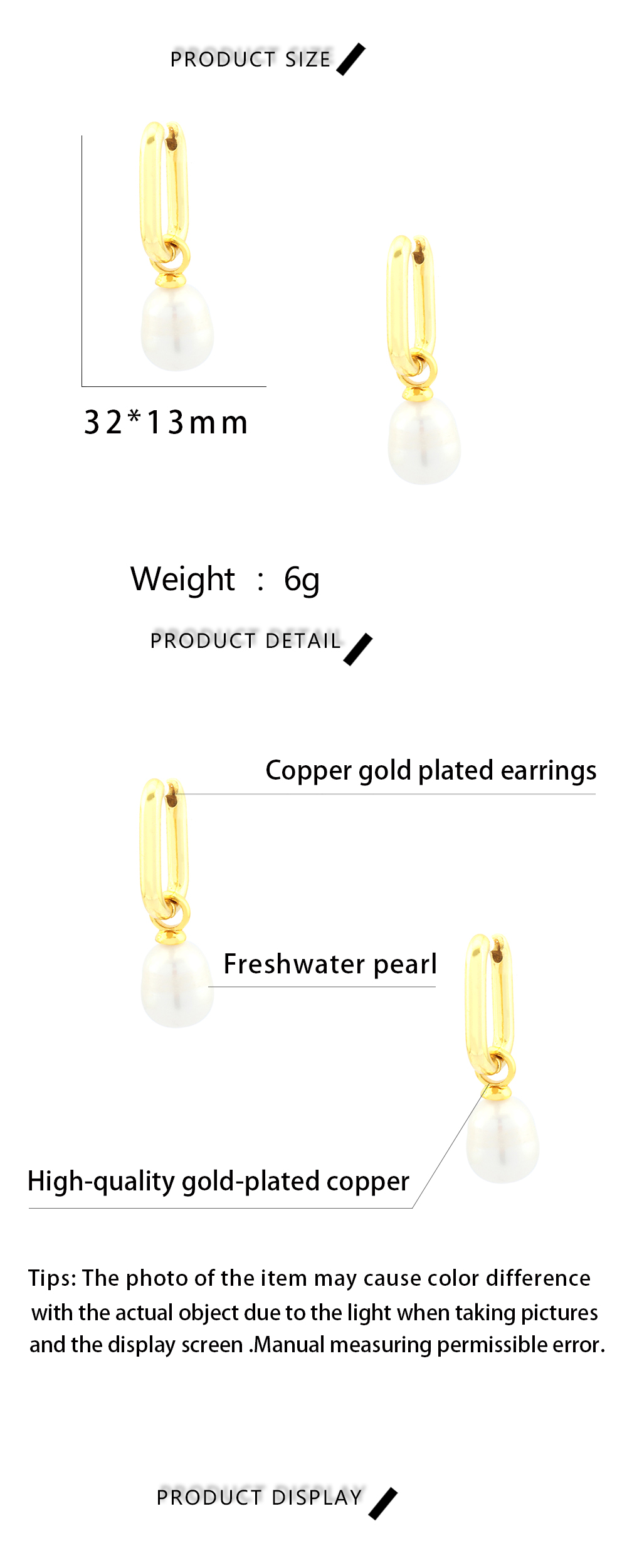 1 Pair Simple Style Irregular Plating Inlay Copper Freshwater Pearl 18k Gold Plated Drop Earrings display picture 1